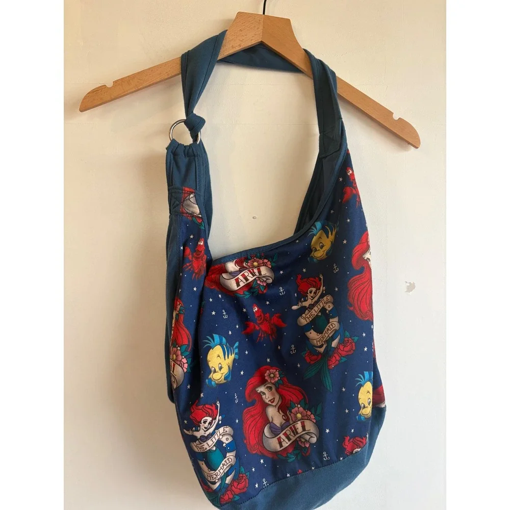 Disney The Little Mermaid loungefly Ariel Tattoo Hobo Crossbody Bag Blue Slouchy